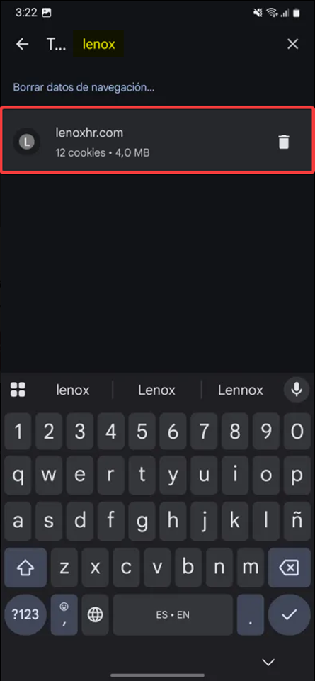 Captura: resultado Lenox