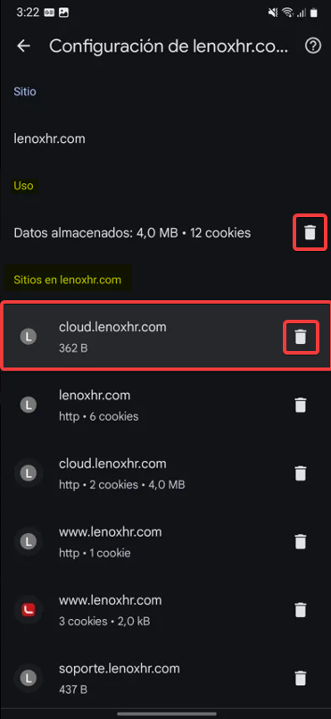 Captura: sitios vinculados lenoxhr.com